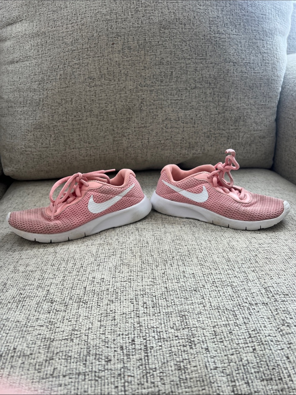 Nike Kids Pink Mesh Athletic Sneakers with White Swoosh
